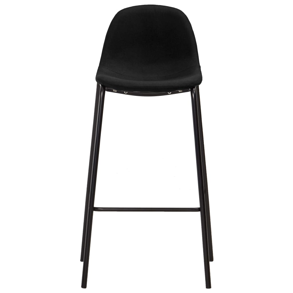 Chaises de bar lot de 4 noir tissu