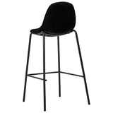 Chaises de bar lot de 4 noir tissu