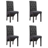 Chaises à manger lot de 4 gris foncé tissu