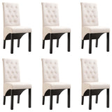 Chaises à manger lot de 6 crème tissu