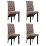 Chaises à manger lot de 4 marron tissu