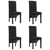 Chaises à manger lot de 4 noir tissu