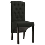 Chaises à manger lot de 6 noir tissu