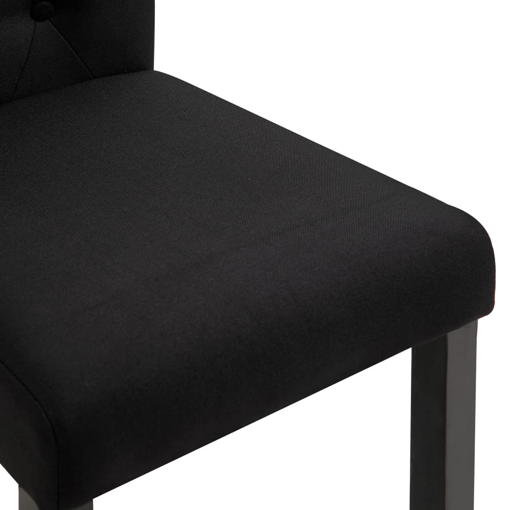 Chaises à manger lot de 6 noir tissu