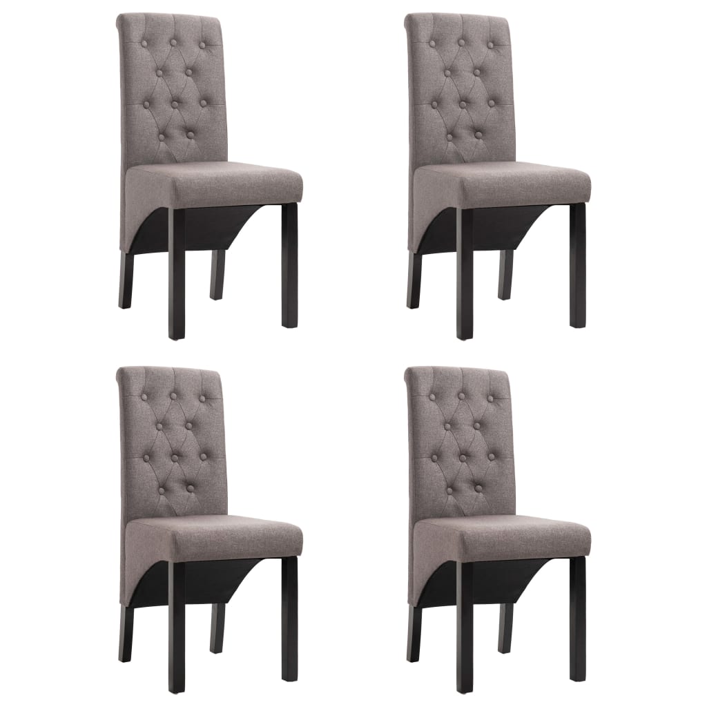 Chaises à manger lot de 4 taupe tissu