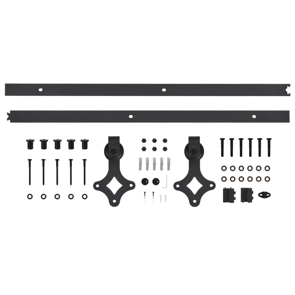 Kit de quincaillerie de porte coulissante SKIEN 183 cm noir