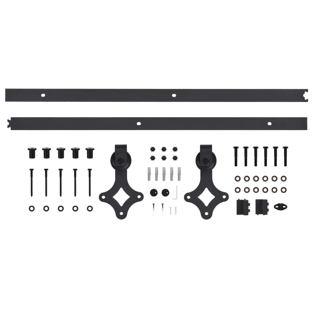 Kit de quincaillerie de porte coulissante SKIEN 200 cm noir