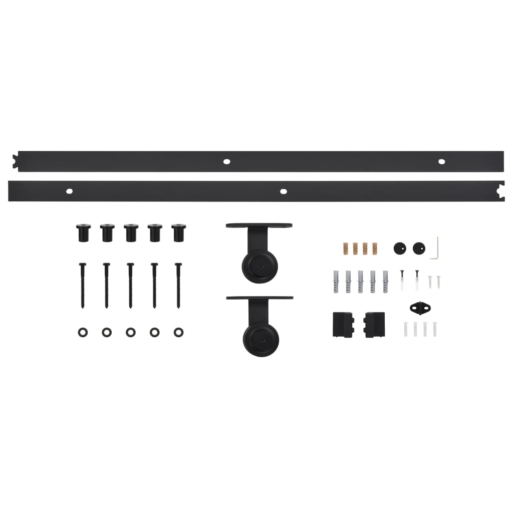 Kit de quincaillerie de porte coulissante SKIEN 200 cm noir