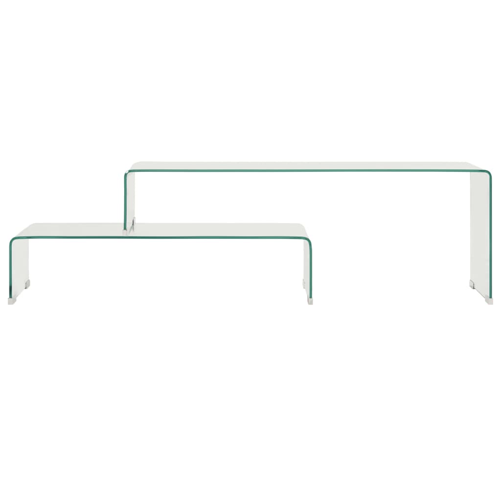 Ensemble de table basse 2 pcs 90x30x20/110x30x40cm Verre trempé