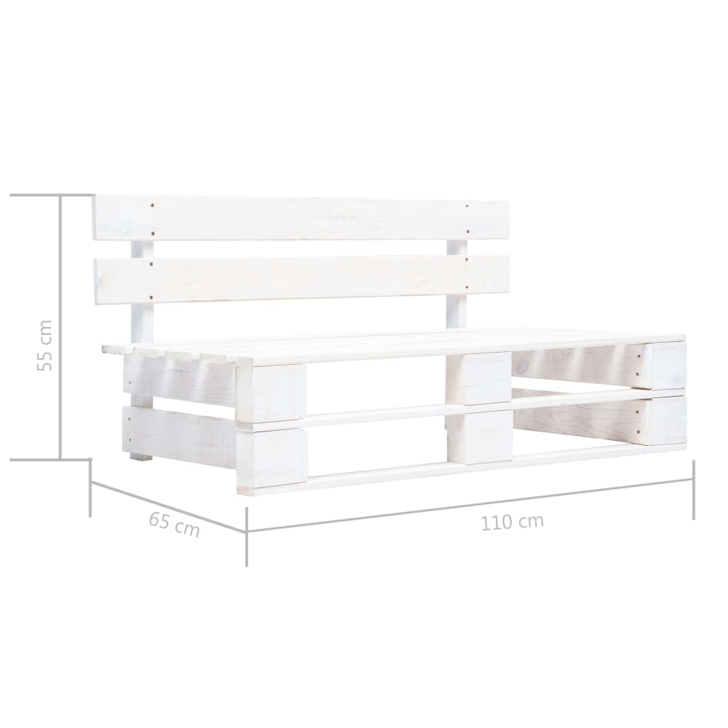 Banc palette de jardin bois gris blanc