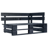 Banc d'angle palette de jardin bois noir