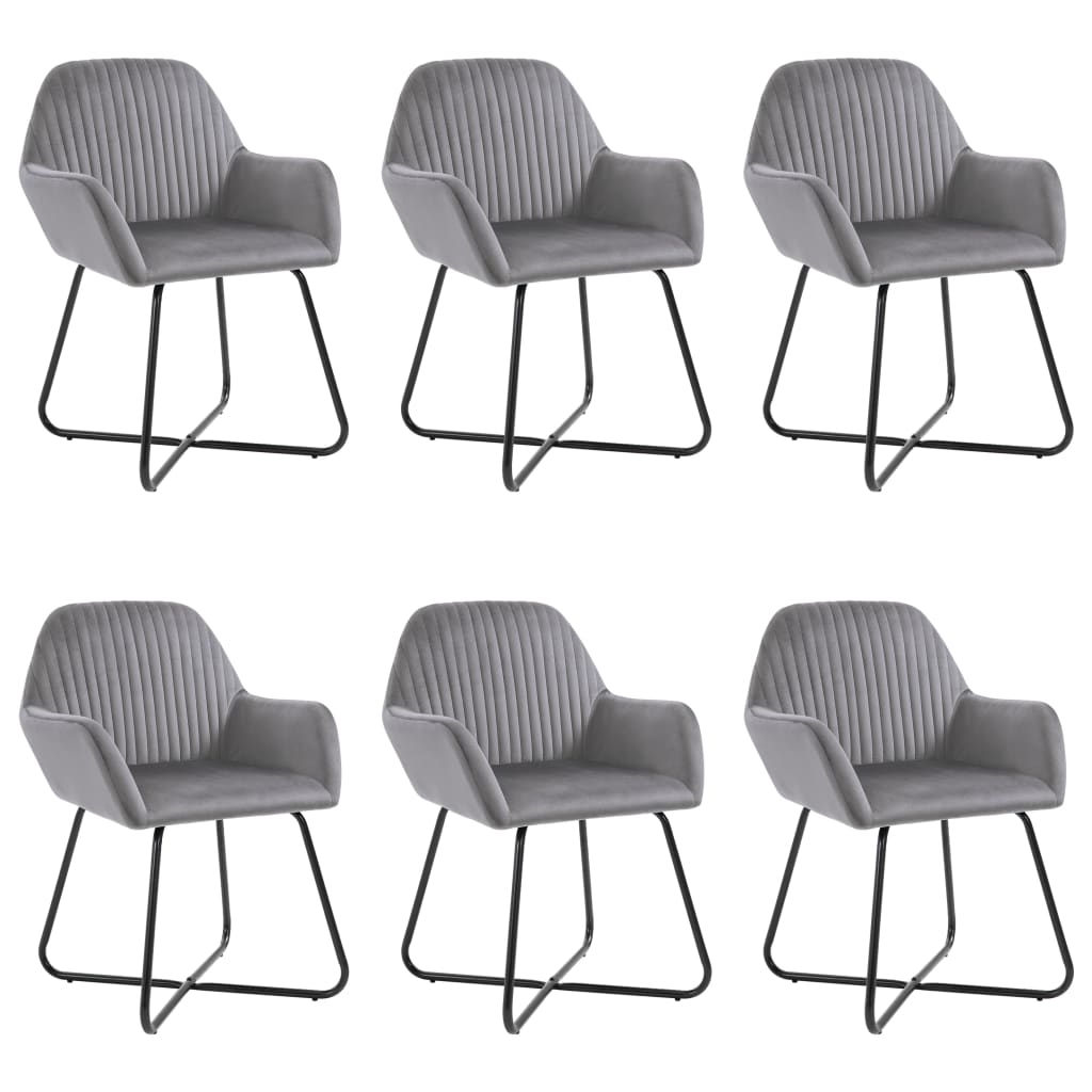 Chaises à manger lot de 6 gris velours