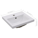 Lavabo encastré 42 x 39 x 18 cm Céramique Blanc