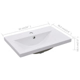 Lavabo encastré 61 x 39,5 x 18,5 cm Céramique Blanc