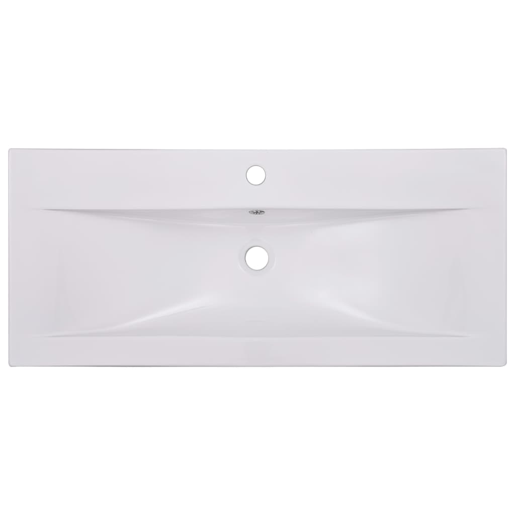 Lavabo encastré 91 x 39,5 x 18,5 cm Céramique Blanc