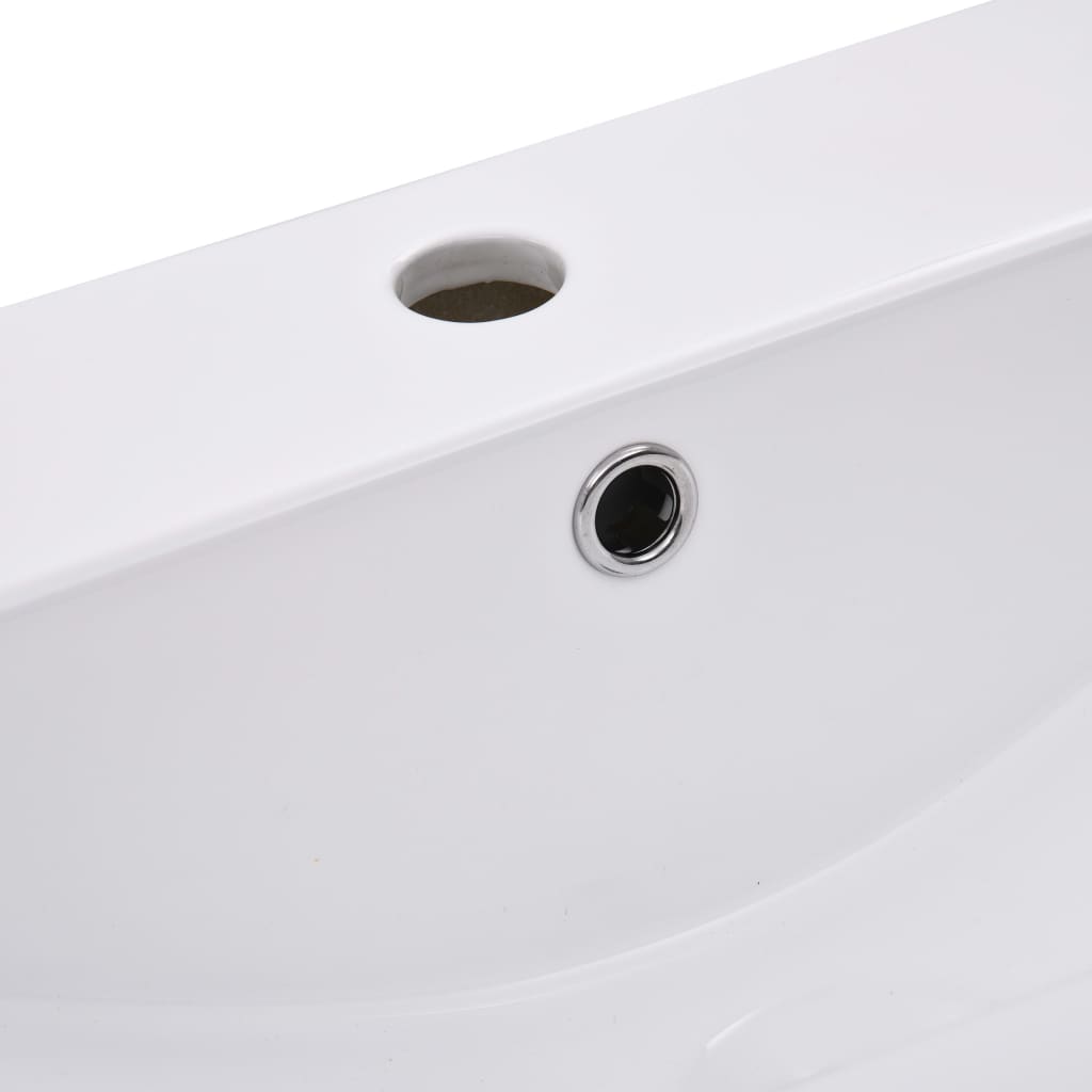 Lavabo encastré 91 x 39,5 x 18,5 cm Céramique Blanc