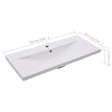 Lavabo encastré 91 x 39,5 x 18,5 cm Céramique Blanc