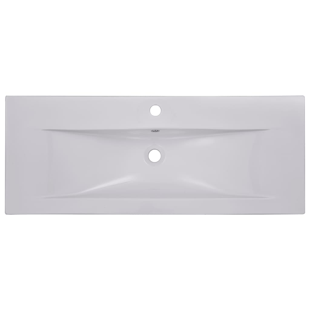 Lavabo encastré 101 x 39,5 x 18,5 cm Céramique Blanc