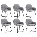 Chaises à manger lot de 6 gris clair tissu