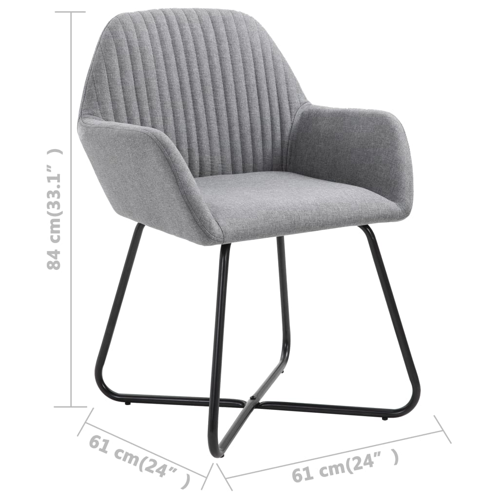 Chaises à manger lot de 6 gris clair tissu