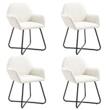 Chaises à manger lot de 4 crème tissu