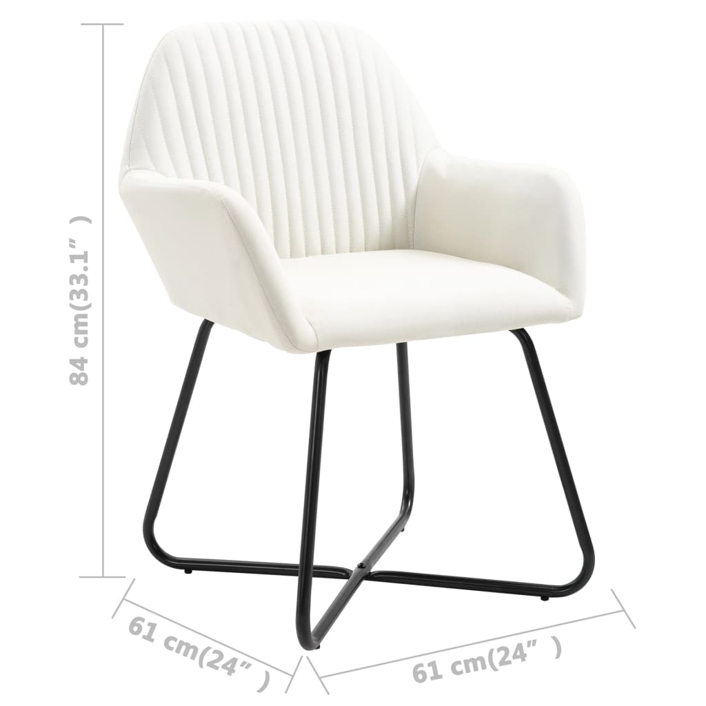 Chaises à manger lot de 6 crème tissu