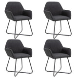 Chaises à manger lot de 4 noir tissu