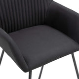 Chaises à manger lot de 6 noir tissu