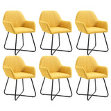 Chaises à manger lot de 6 jaune tissu