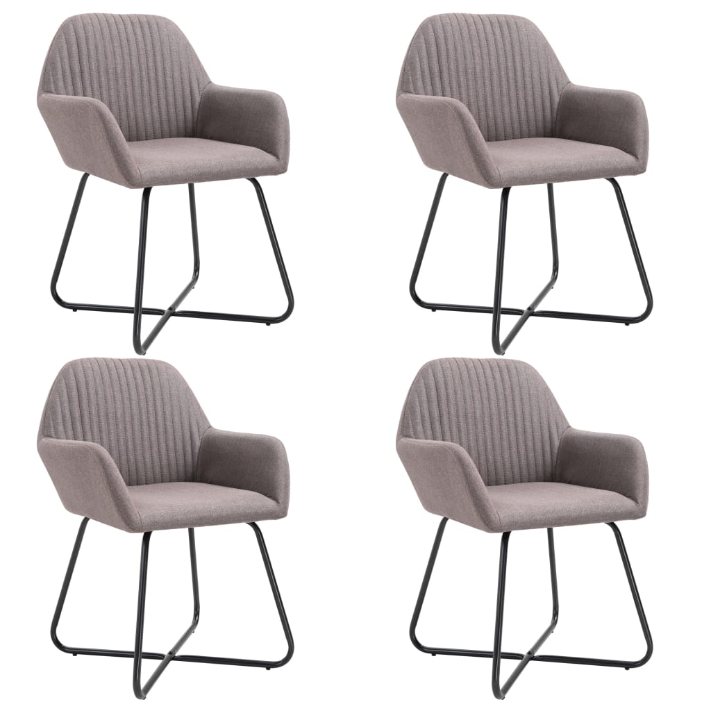 Chaises à manger lot de 4 taupe tissu