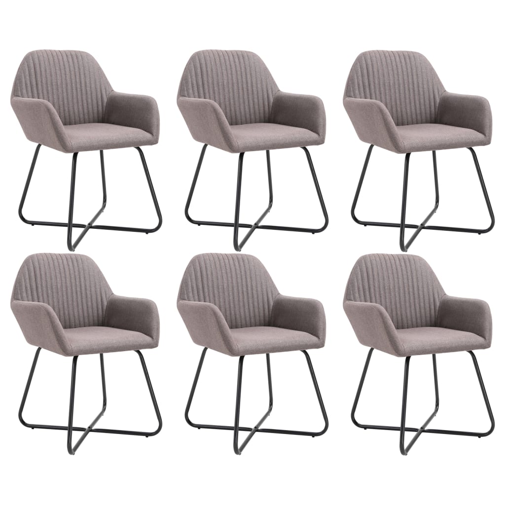 Chaises à manger lot de 6 taupe tissu