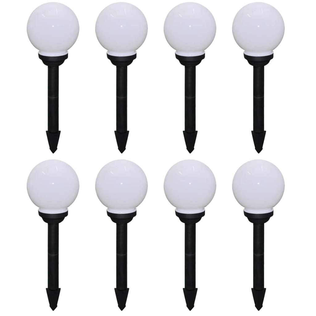 8 pcs Lampes d'allée d'extérieur à LED 15 cm et piquet au sol