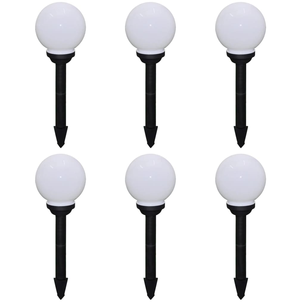 6 pcs Lampes d'allée d'extérieur à LED 20 cm et piquet au sol