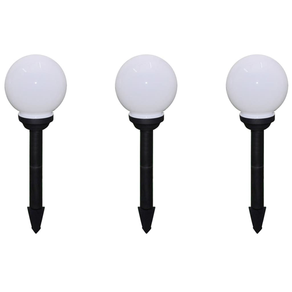 6 pcs Lampes d'allée d'extérieur à LED 20 cm et piquet au sol