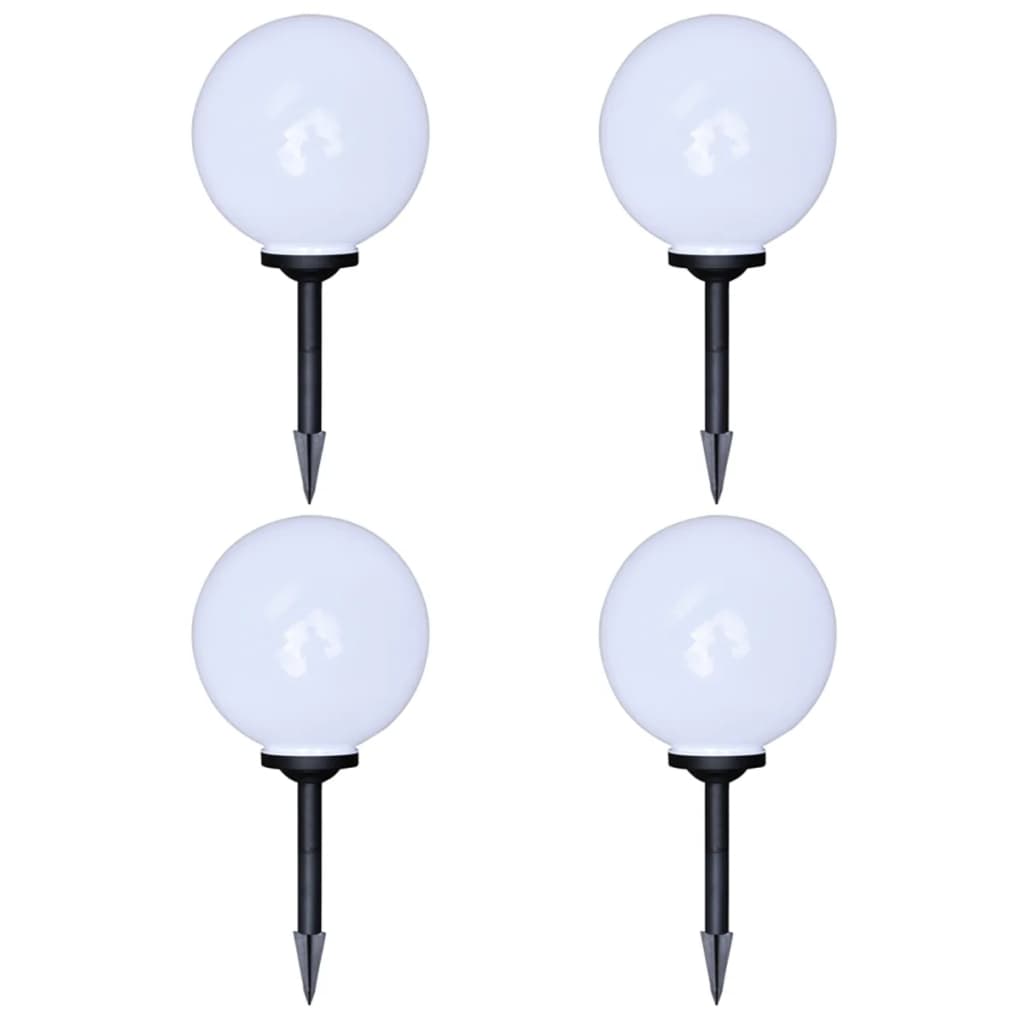 4 pcs Lampes d'allée d'extérieur à LED 30 cm et piquet au sol