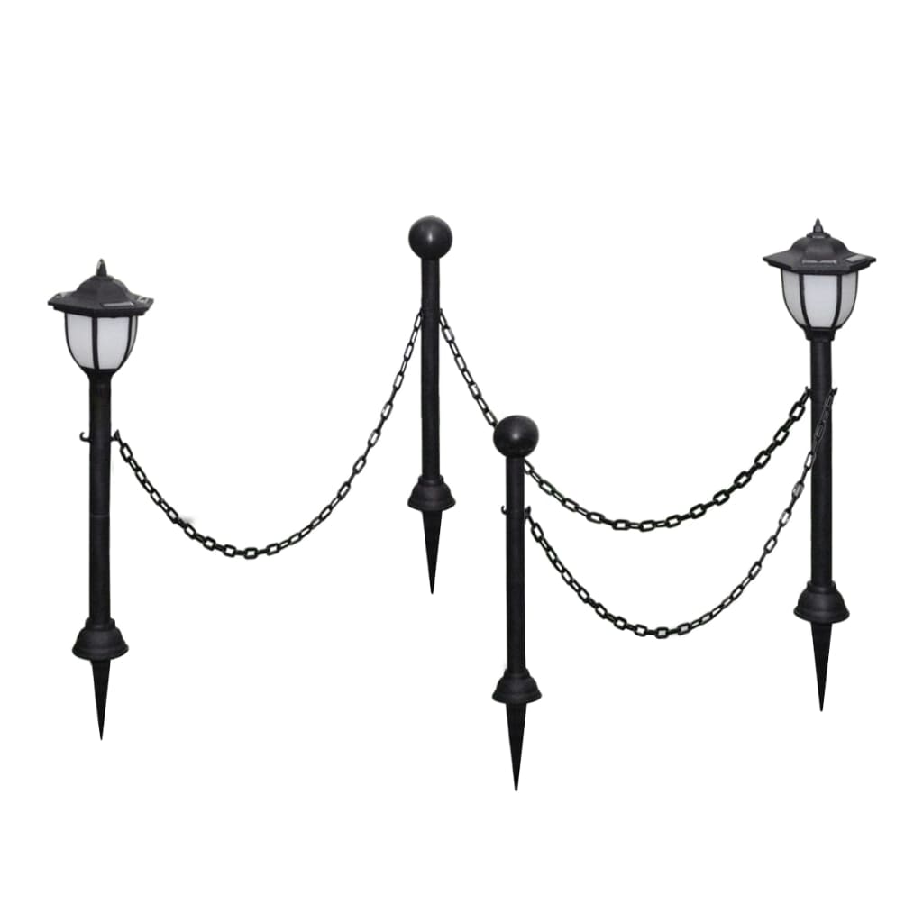 Lampes solaires 4 pcs avec chaîne et piquets