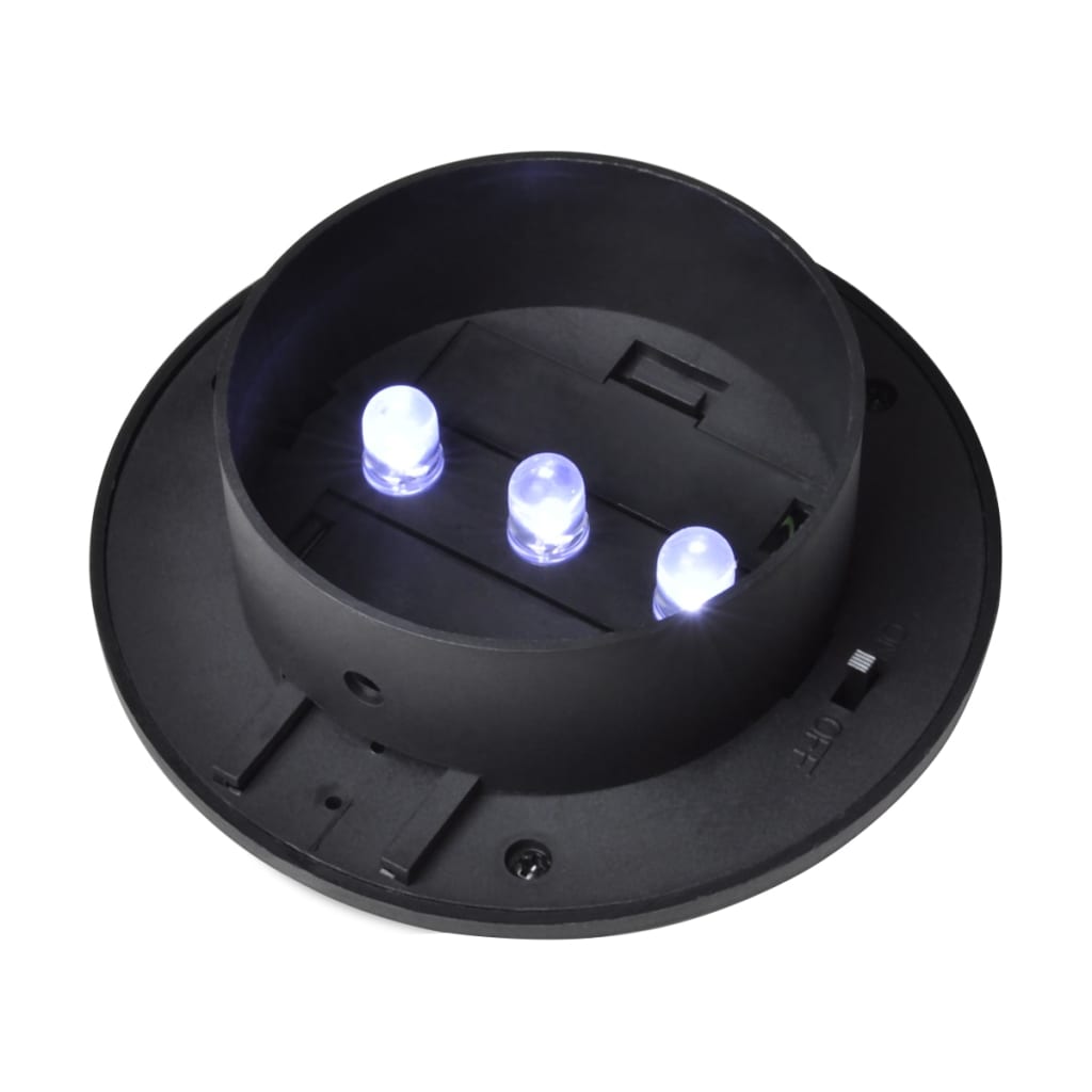 Lampes solaires à LED d'extérieur pour clôture 12 pcs Noir