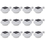 Lampes solaire à LED d'extérieur pour clôture 12 pcs Blanc