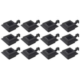 Lampes solaires à LED carrées d'extérieur 12 pcs 12 cm Noir