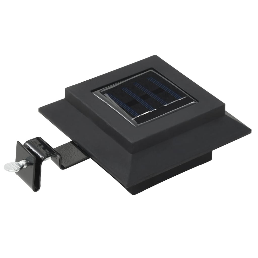 Lampes solaires à LED carrées d'extérieur 12 pcs 12 cm Noir