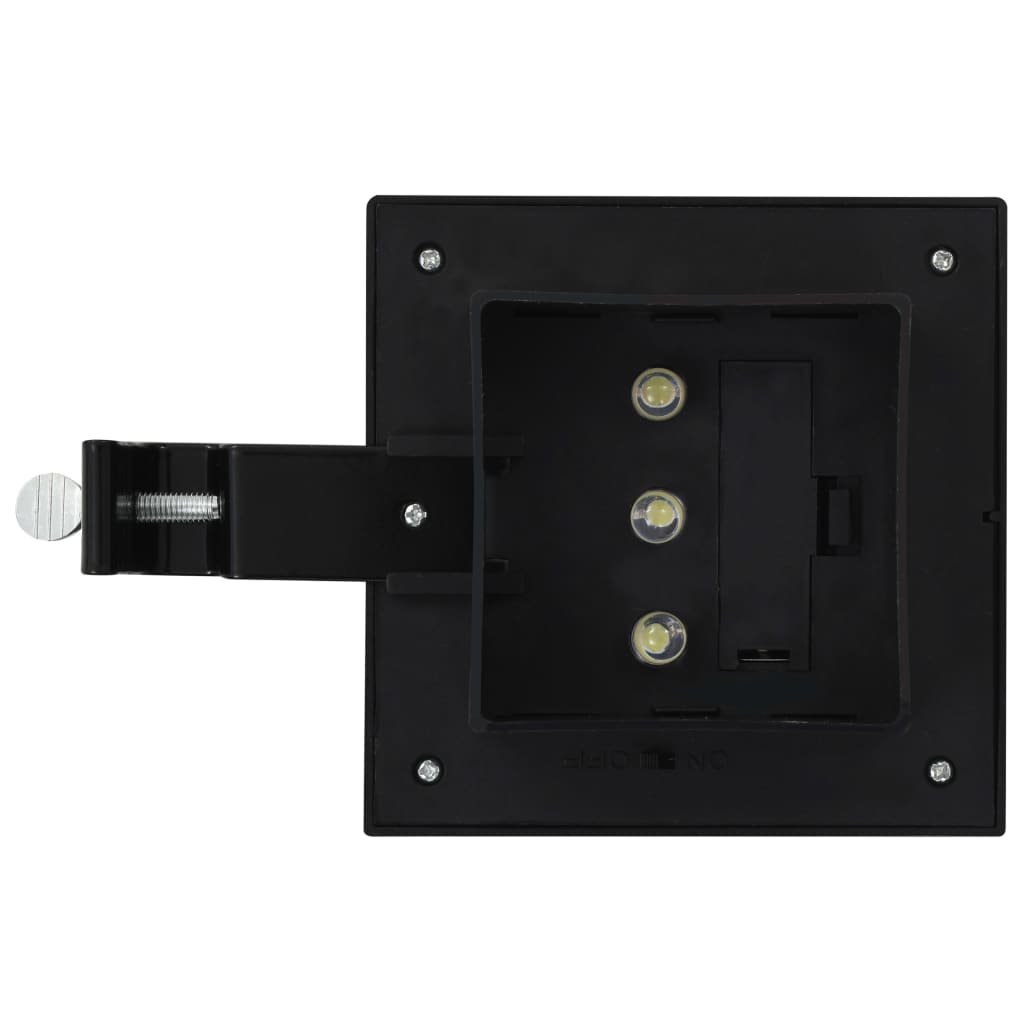 Lampes solaires à LED carrées d'extérieur 12 pcs 12 cm Noir