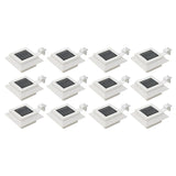 Lampes solaires à LED carrées d'extérieur 12 pcs 12 cm Blanc