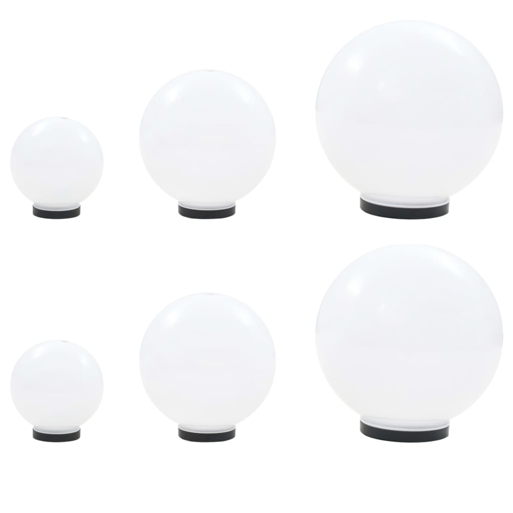 6 pcs Jeu de lampe boule à LED PMMA sphérique 20/30/40 cm