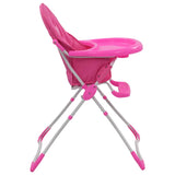 Chaise haute pour bébé Rose et blanc