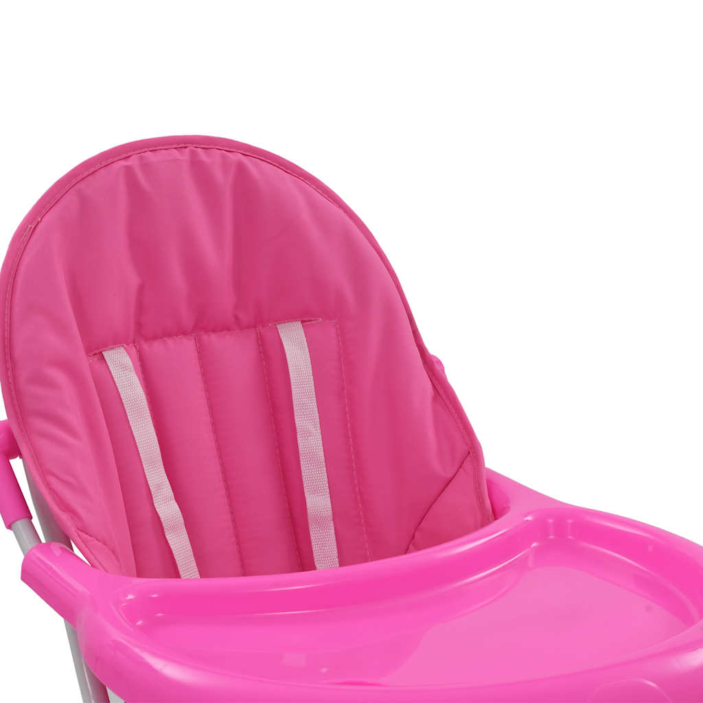 Chaise haute pour bébé Rose et blanc