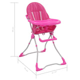 Chaise haute pour bébé Rose et blanc