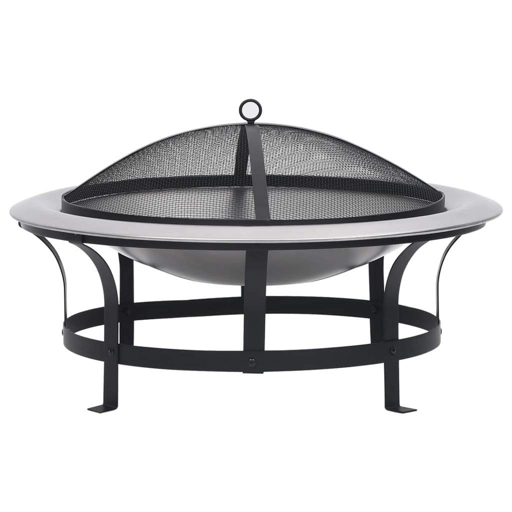 30" Stainless Steel Outdoor Fire Pit with Grill