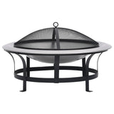 30" Stainless Steel Outdoor Fire Pit with Grill