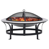 30" Stainless Steel Outdoor Fire Pit with Grill