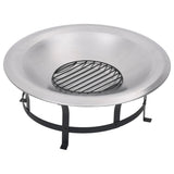 30" Stainless Steel Outdoor Fire Pit with Grill